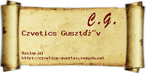 Czvetics Gusztáv névjegykártya