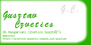 gusztav czvetics business card